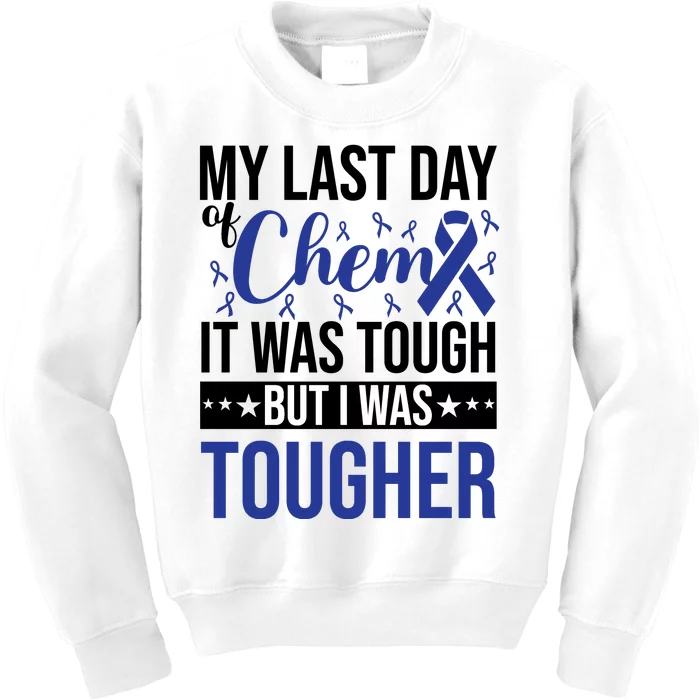 My Last Day Of Chemo Colon_dark Blue_black Kids Sweatshirt