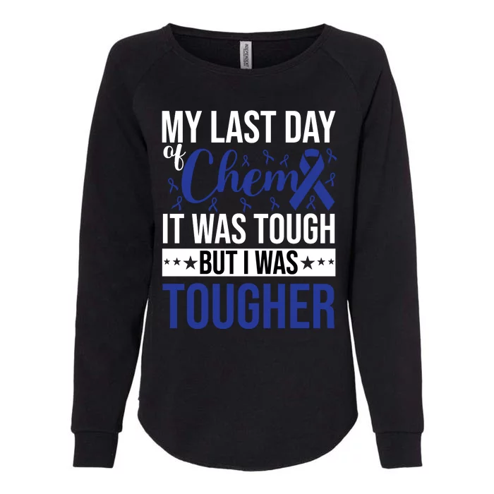 My Last Day Of Chemo Colon_dark Blue_white Womens California Wash Sweatshirt