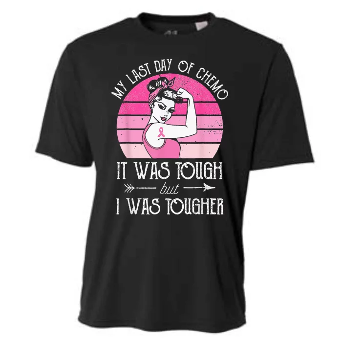 My Last Day Of Chemo Breast Cancer Chemotherapy Survivor Cooling Performance Crew T-Shirt