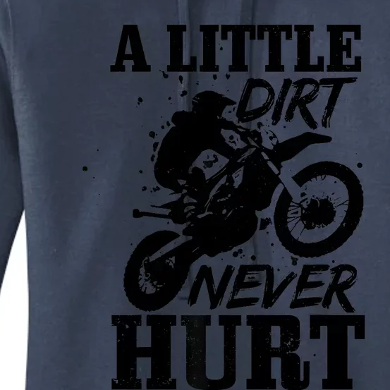 Motocross Little Dirt Never Hurt Dirt Bike MX Racing Biker Women's Pullover Hoodie