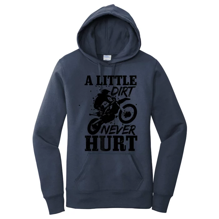 Motocross Little Dirt Never Hurt Dirt Bike MX Racing Biker Women's Pullover Hoodie