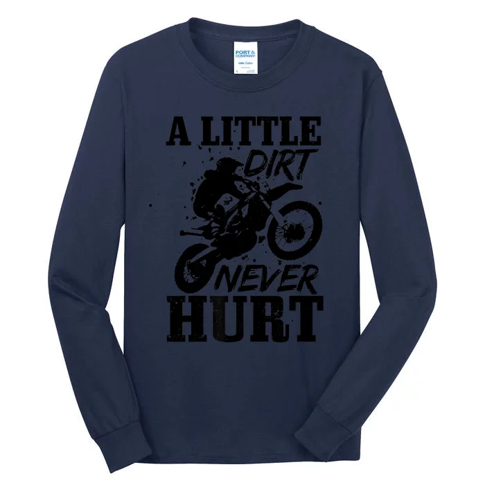 Motocross Little Dirt Never Hurt Dirt Bike MX Racing Biker Tall Long Sleeve T-Shirt