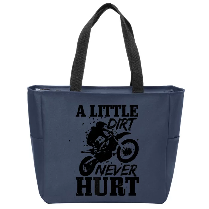 Motocross Little Dirt Never Hurt Dirt Bike MX Racing Biker Zip Tote Bag