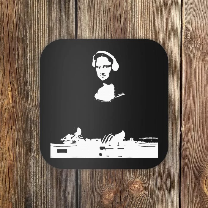 Mona Lisa Dj Art Funny Edm Techno Rave Music Coaster