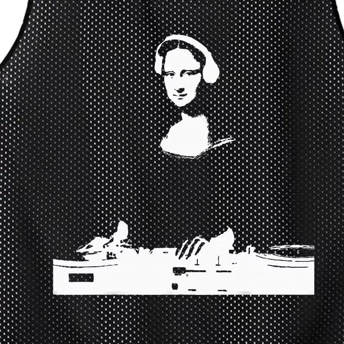 Mona Lisa Dj Art Funny Edm Techno Rave Music Mesh Reversible Basketball Jersey Tank