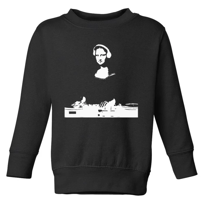 Mona Lisa Dj Art Funny Edm Techno Rave Music Toddler Sweatshirt