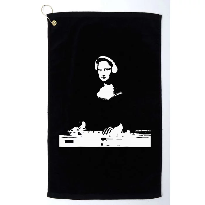 Mona Lisa Dj Art Funny Edm Techno Rave Music Platinum Collection Golf Towel