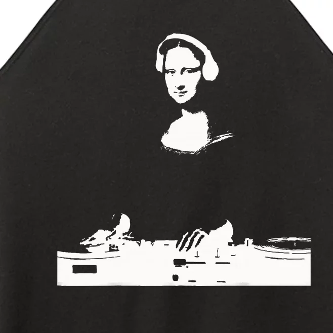 Mona Lisa Dj Art Funny Edm Techno Rave Music Women’s Perfect Tri Rocker Tank