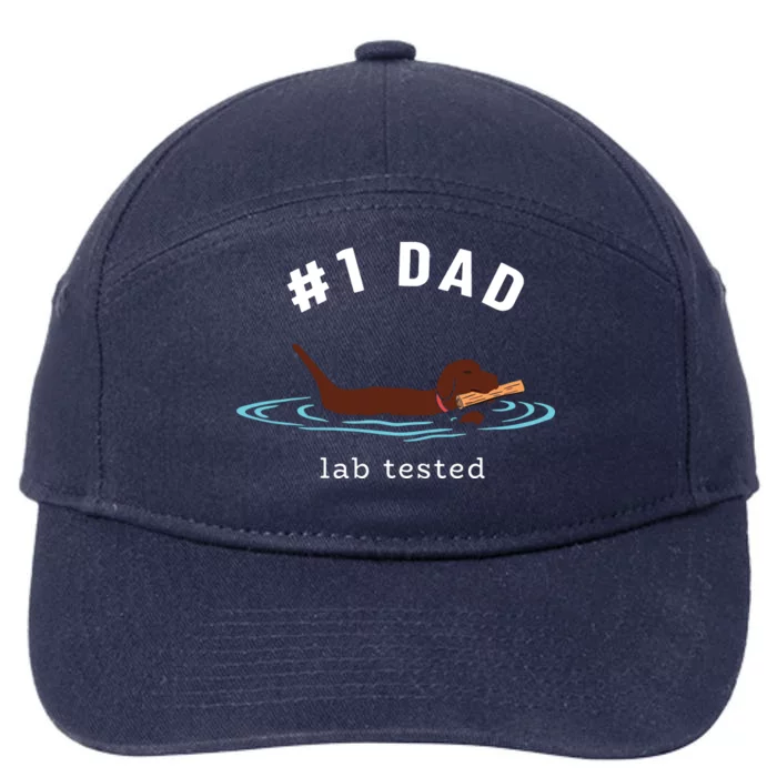 Men Lab Dad Chocolate Labrador Retriever Dog 1 Dad 7-Panel Snapback Hat