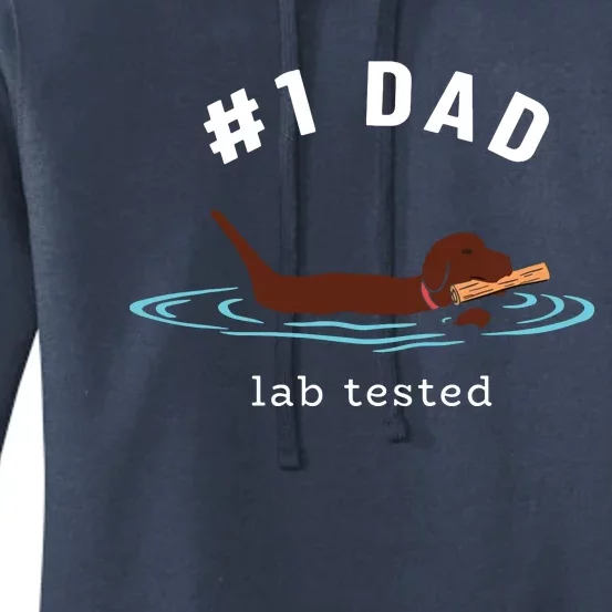 Men Lab Dad Chocolate Labrador Retriever Dog 1 Dad Women's Pullover Hoodie