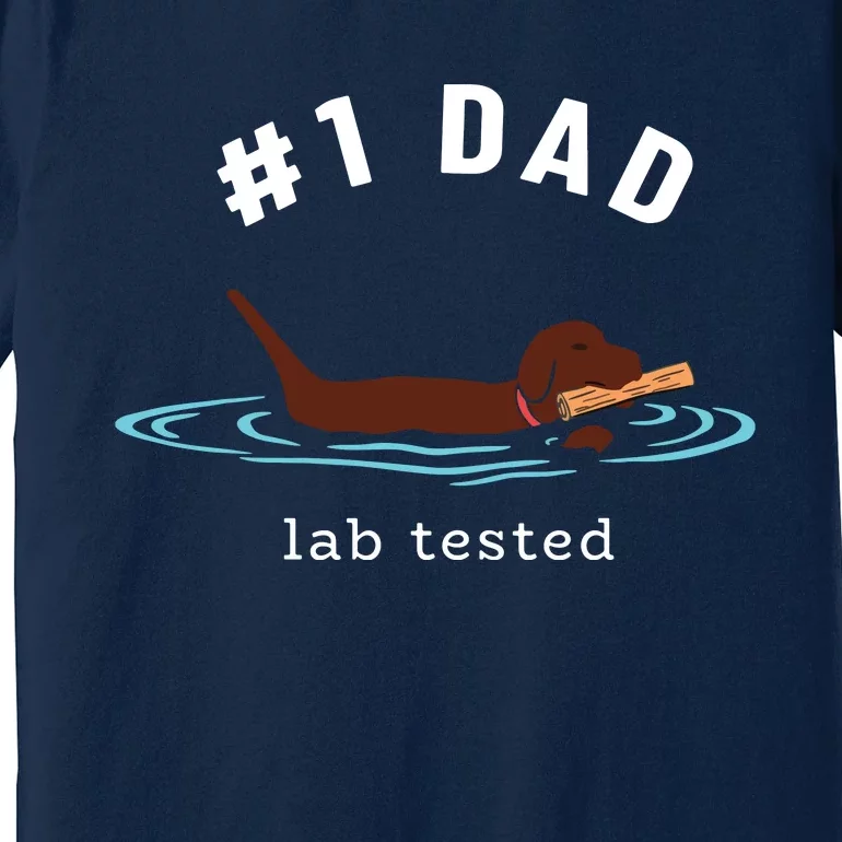 Men Lab Dad Chocolate Labrador Retriever Dog 1 Dad Premium T-Shirt