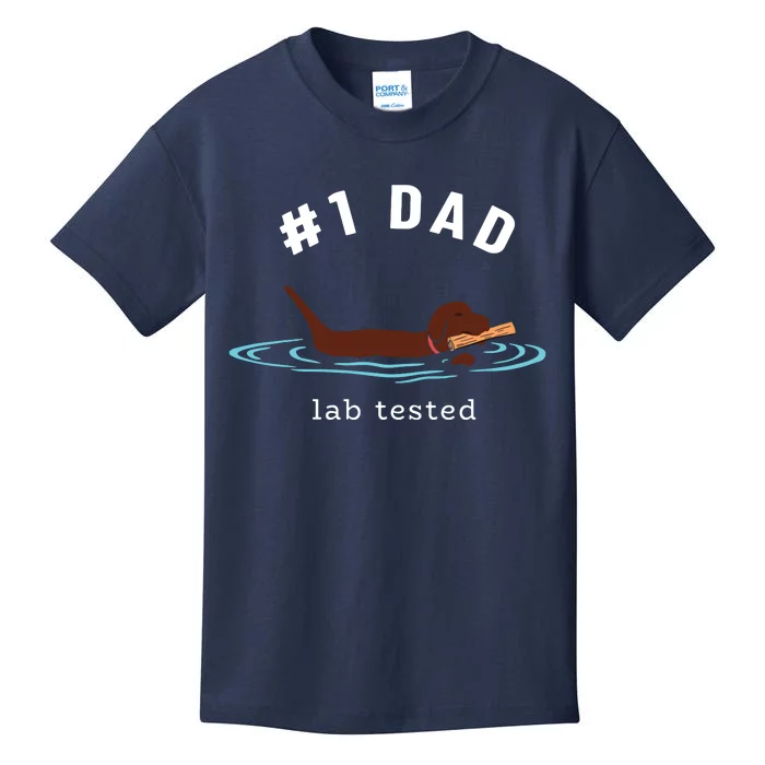 Men Lab Dad Chocolate Labrador Retriever Dog 1 Dad Kids T-Shirt