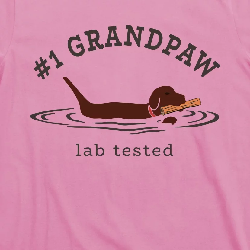 Men Lab Dad Chocolate Labrador Retriever Dog 1 Grandpaw T-Shirt