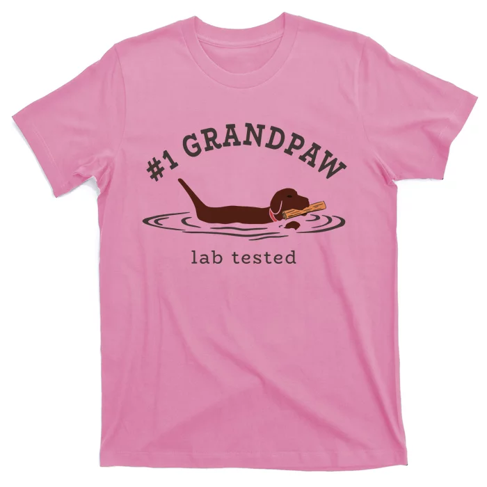 Men Lab Dad Chocolate Labrador Retriever Dog 1 Grandpaw T-Shirt