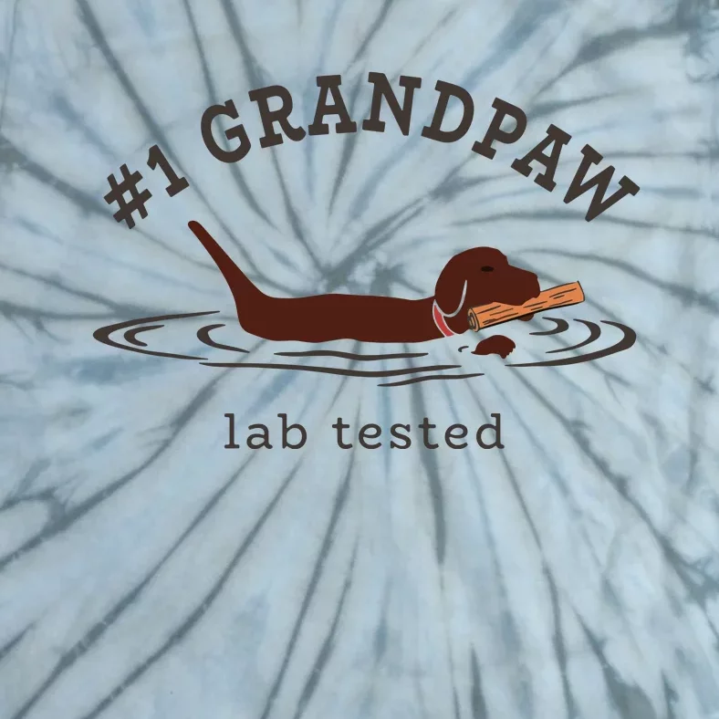 Men Lab Dad Chocolate Labrador Retriever Dog 1 Grandpaw Tie-Dye T-Shirt