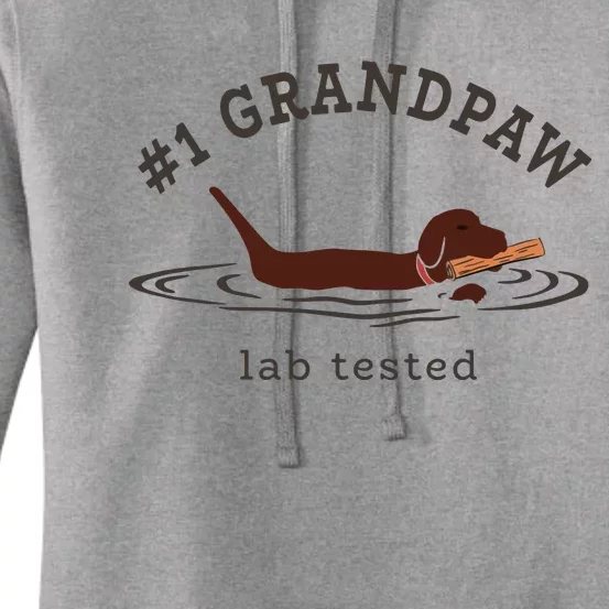 Men Lab Dad Chocolate Labrador Retriever Dog 1 Grandpaw Women's Pullover Hoodie