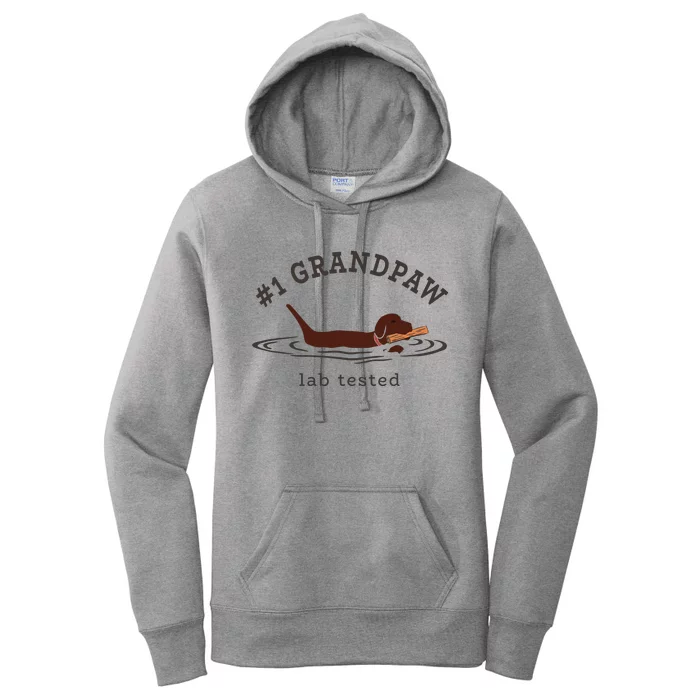 Men Lab Dad Chocolate Labrador Retriever Dog 1 Grandpaw Women's Pullover Hoodie