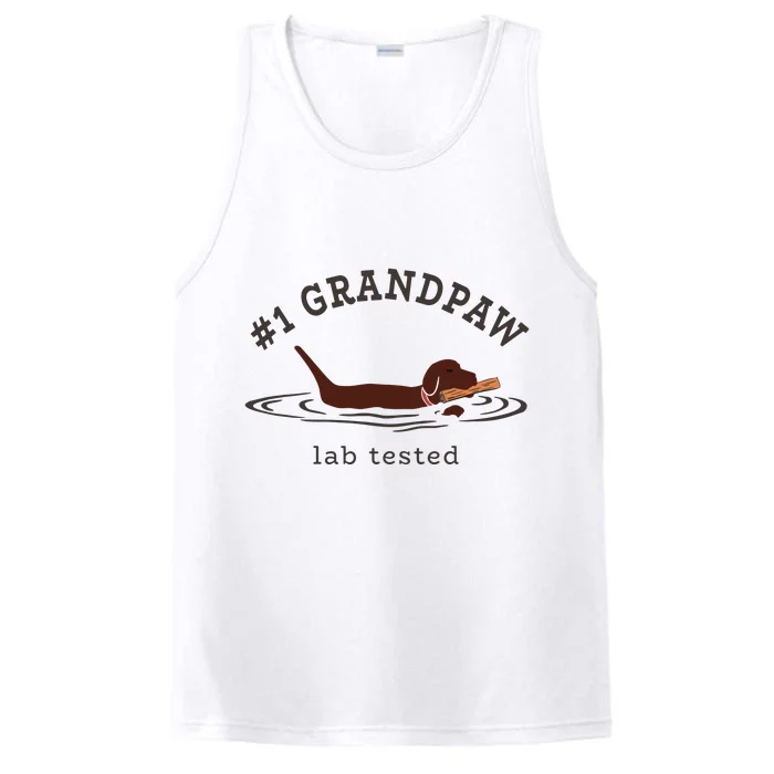 Men Lab Dad Chocolate Labrador Retriever Dog 1 Grandpaw Performance Tank