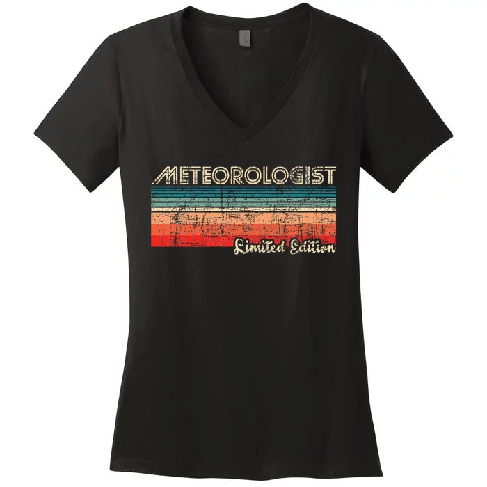 Meteorologist Limited Edition Retro Weather Meteorology Women's V-Neck T-Shirt