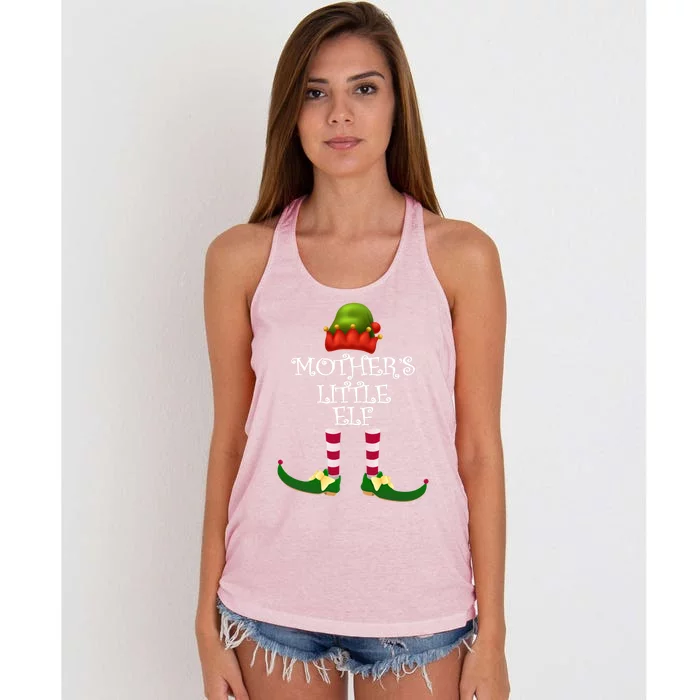 MotherS Little Elf Pajama For Christmas Party Gift Women's Knotted Racerback Tank