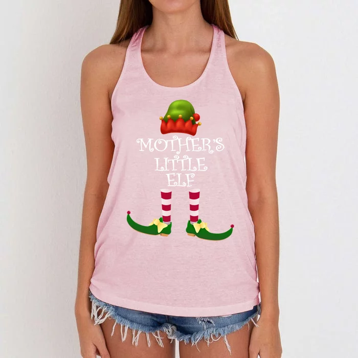 MotherS Little Elf Pajama For Christmas Party Gift Women's Knotted Racerback Tank