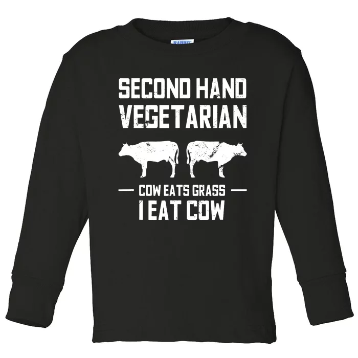 Meat Lover Funny Ketogenic Carnivore Beef Love Toddler Long Sleeve Shirt