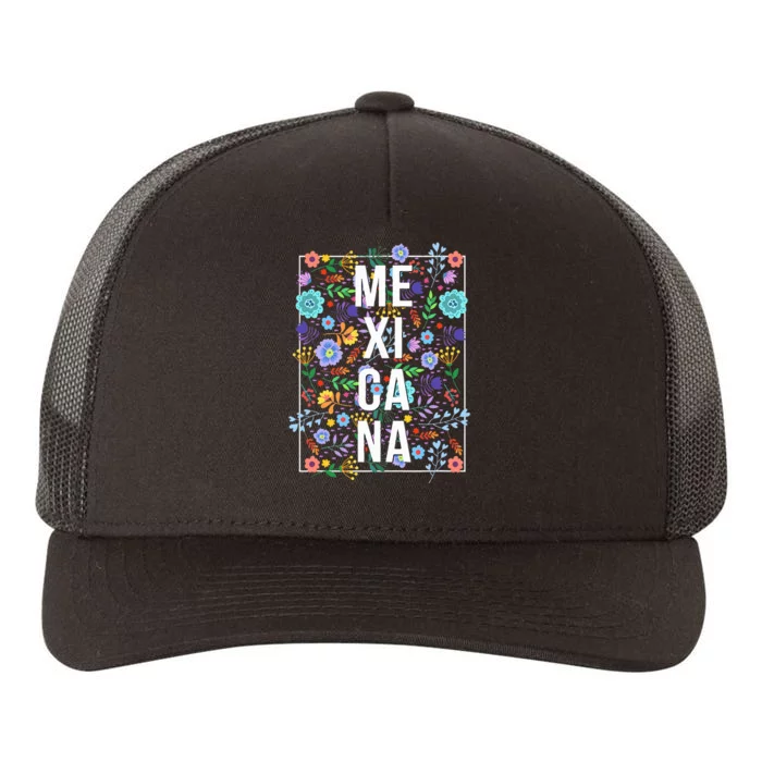 Mexicana Latina Flowers Mexican Girl Mexico Yupoong Adult 5-Panel Trucker Hat