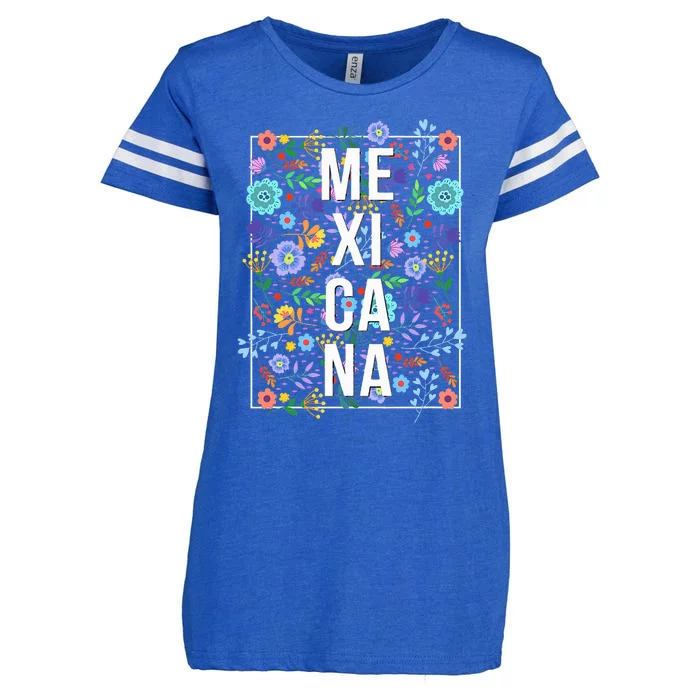 Mexicana Latina Flowers Mexican Girl Mexico Enza Ladies Jersey Football T-Shirt