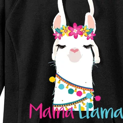 Mama Llama Funny Mothers Day Women Mom Birthday Women's Fleece Hoodie