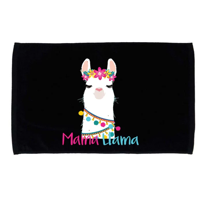 Mama Llama Funny Mothers Day Women Mom Birthday Microfiber Hand Towel