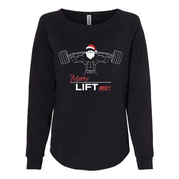 Merry Liftmas Funny Christmas Gym Workout Fitness Womens California Wash Sweatshirt