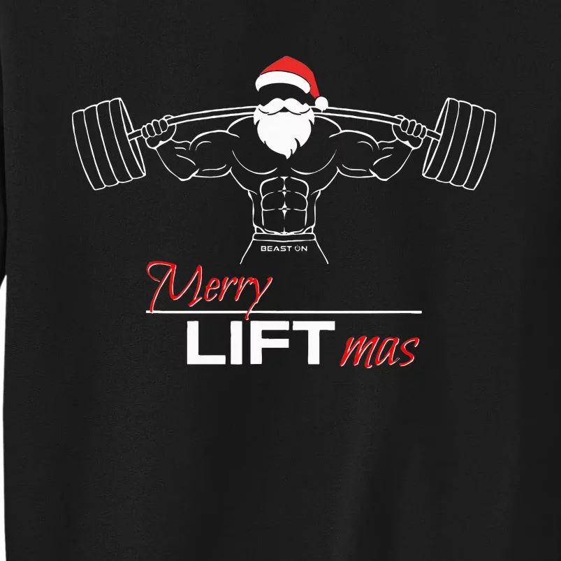 Merry Liftmas Funny Christmas Gym Workout Fitness Tall Sweatshirt