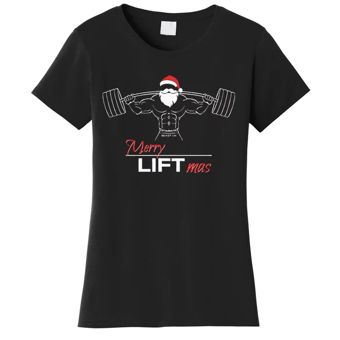 Merry Liftmas Funny Christmas Gym Workout Fitness Women's T-Shirt