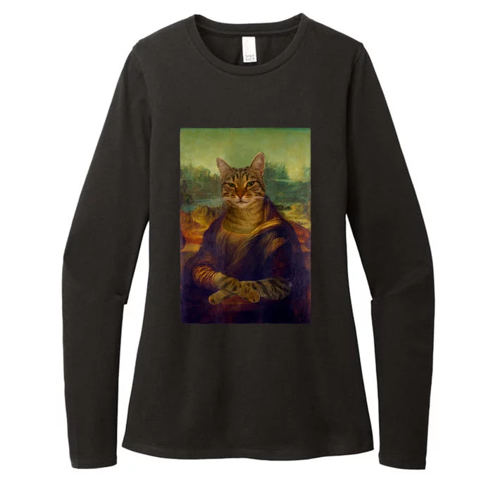 Meowing Lisa Funny Cat Cat Art Cat Lover Cat Owner Womens CVC Long Sleeve Shirt