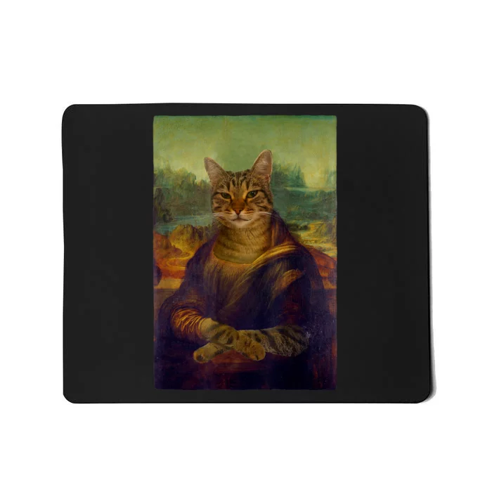 Meowing Lisa Funny Cat Cat Art Cat Lover Cat Owner Mousepad