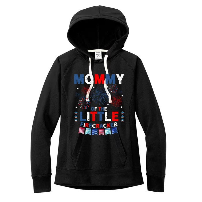 MommyS Little Firecracker July 4th Celebration Women's Fleece Hoodie