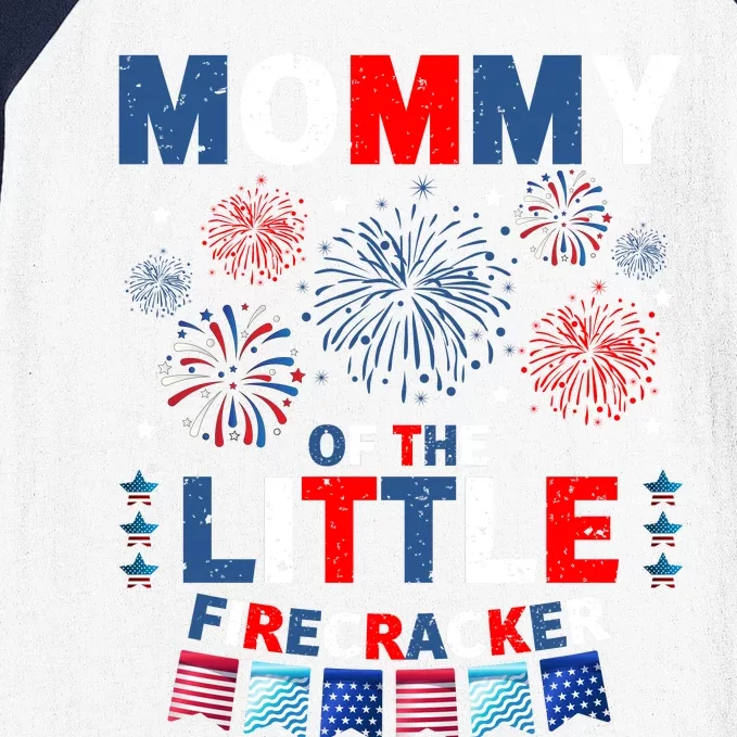 MommyS Little Firecracker July 4th Celebration Baseball Sleeve Shirt