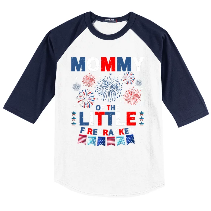 MommyS Little Firecracker July 4th Celebration Baseball Sleeve Shirt