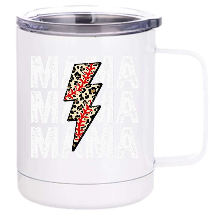 Mama Leopard Flash Happy Mother Day Funny Mama Gift Front & Back 12oz Stainless Steel Tumbler Cup