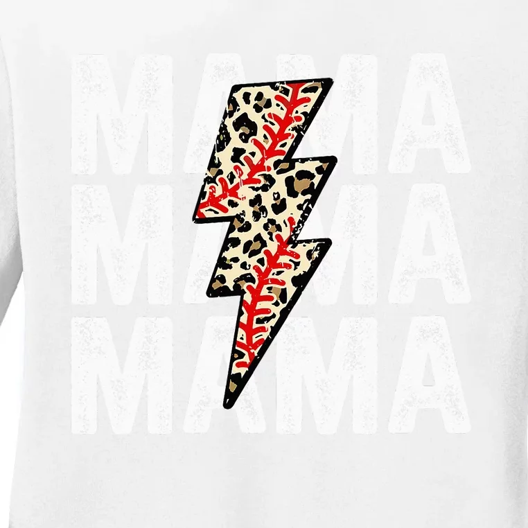 Mama Leopard Flash Happy Mother Day Funny Mama Gift Ladies Long Sleeve Shirt