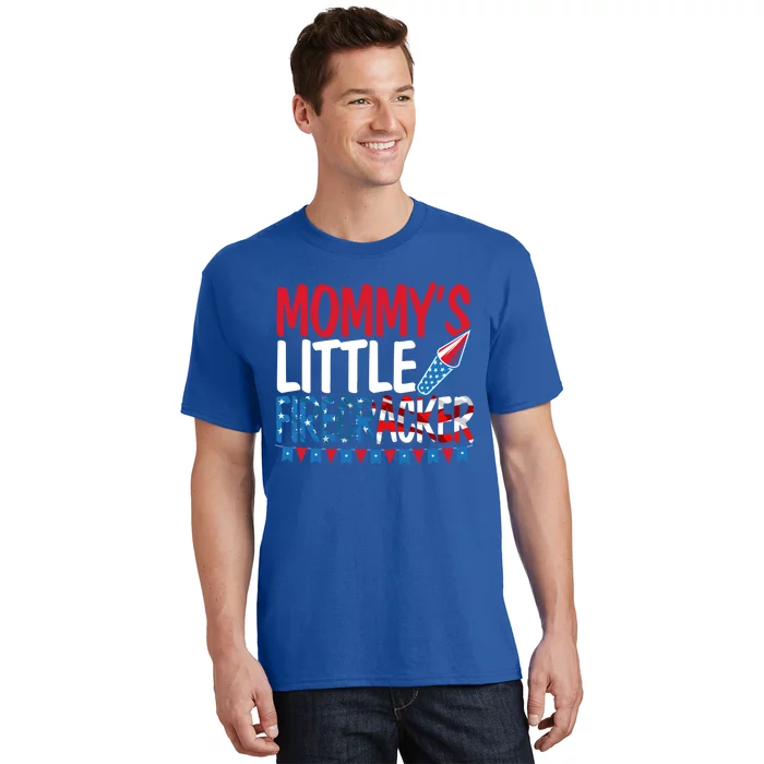 Mommys Little Firecracker 4th Of July Usa Patriotic Gift T-Shirt