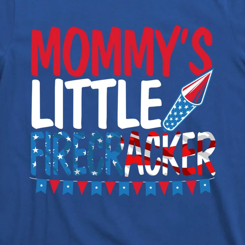 Mommys Little Firecracker 4th Of July Usa Patriotic Gift T-Shirt