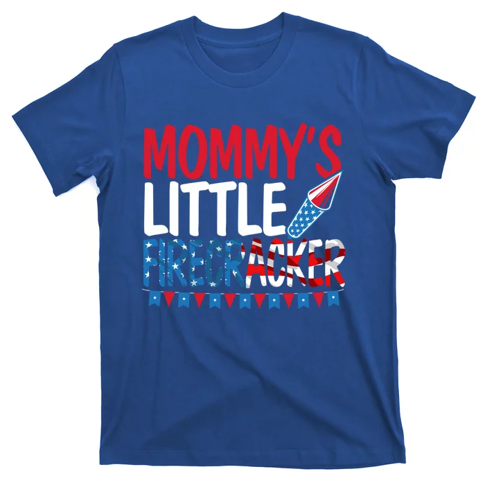 Mommys Little Firecracker 4th Of July Usa Patriotic Gift T-Shirt