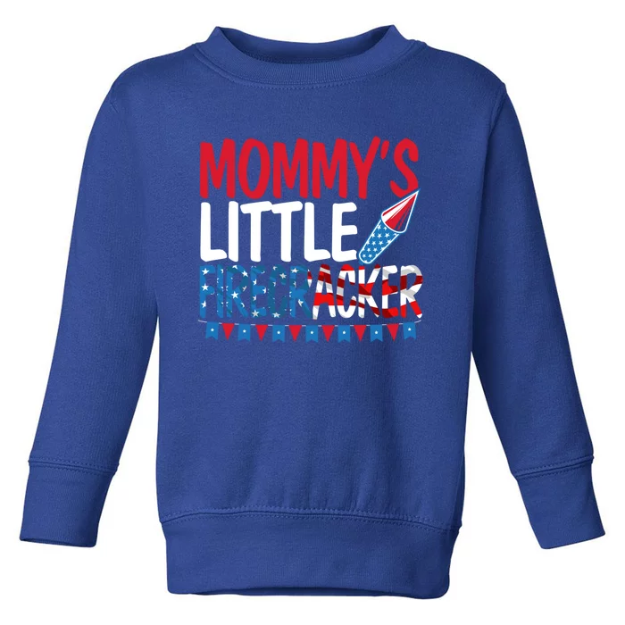 Mommys Little Firecracker 4th Of July Usa Patriotic Gift Toddler Sweatshirt