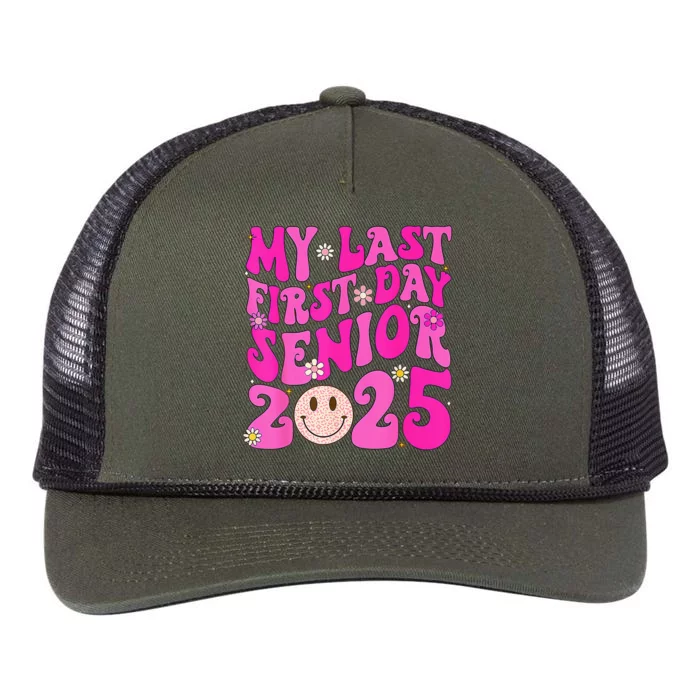 My Last First Day Senior 2025 Back To School Class Retro Rope Trucker Hat Cap