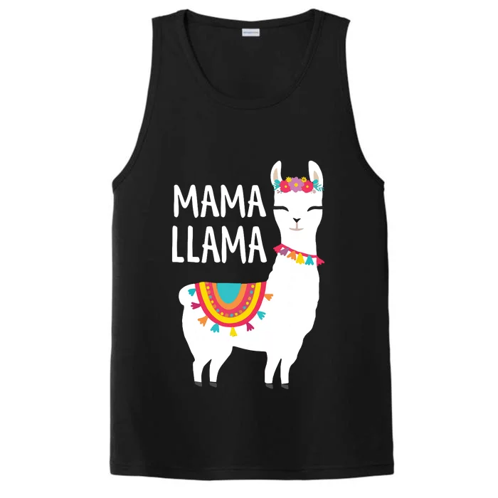 Mama Llama Funny Mothers Day Women Mom Birthday Performance Tank