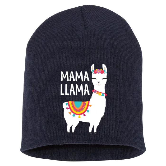 Mama Llama Funny Mothers Day Women Mom Birthday Short Acrylic Beanie