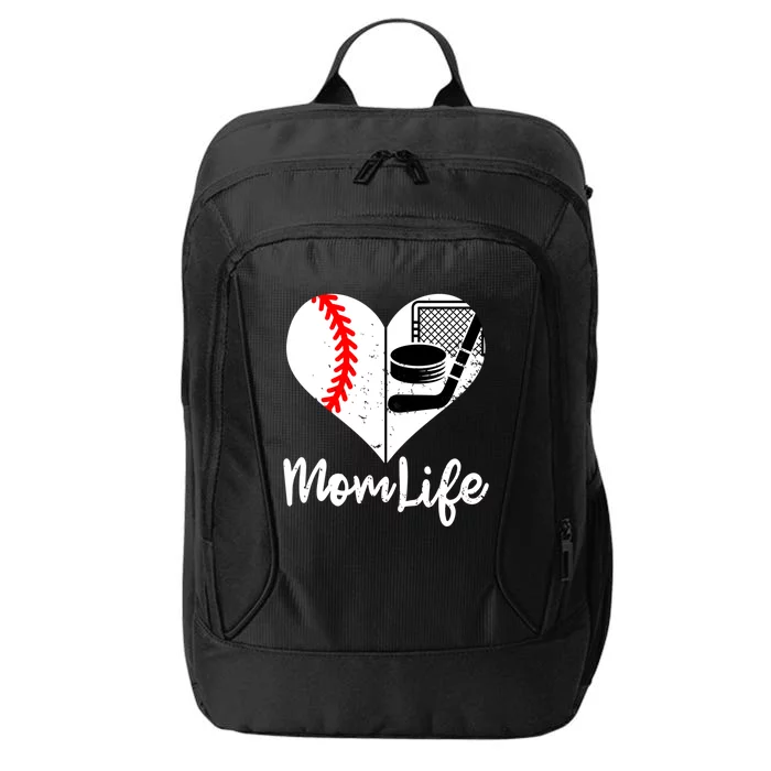 Mom Life Funny Baseball Hockey Mom Gift City Backpack