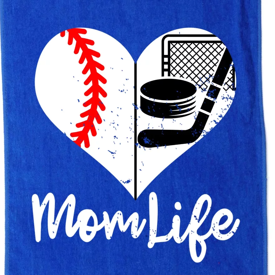 Mom Life Funny Baseball Hockey Mom Gift Platinum Collection Golf Towel