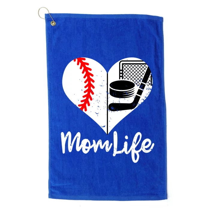 Mom Life Funny Baseball Hockey Mom Gift Platinum Collection Golf Towel